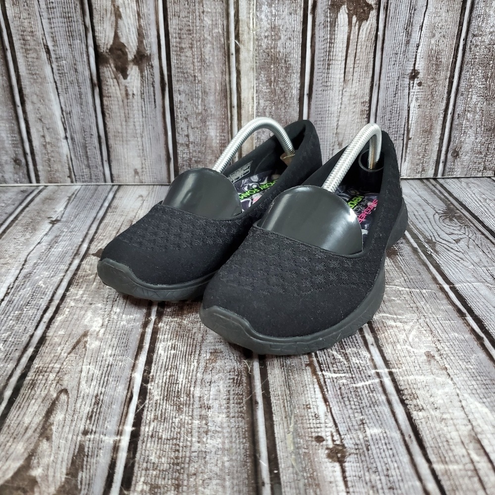 Skechers Women's Microburst One Up Comfort 23312 Slip On Air Cooled Black Size 6